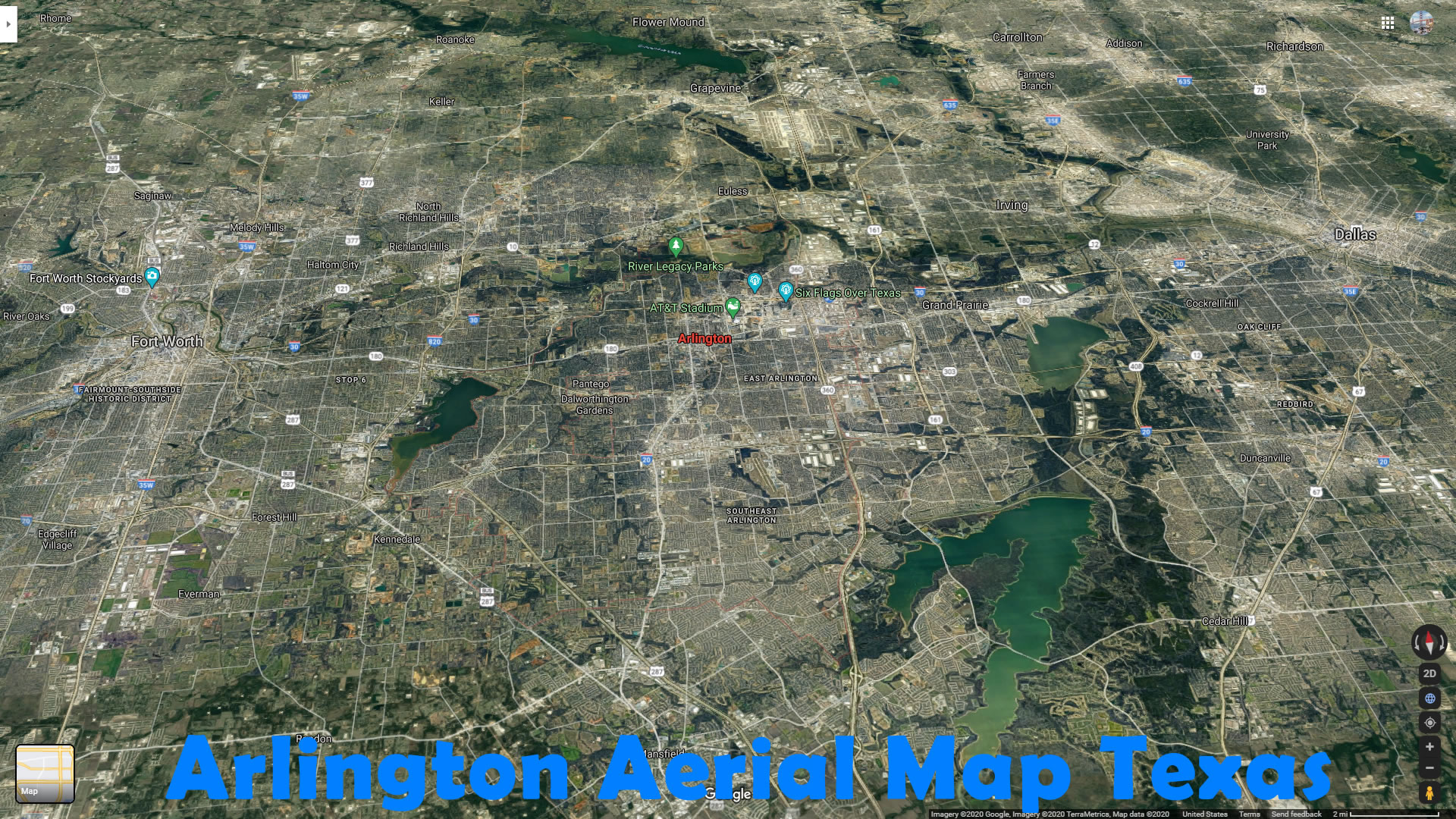 Arlington Aerial Map Texas